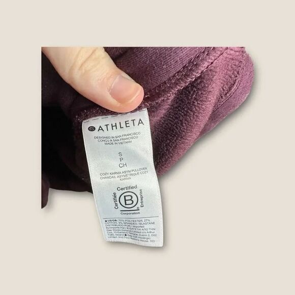 Athleta Cozy Karma Asymmetrical Pullover Sweatshirt Zipper Jacket Size Small - Picture 10 of 10